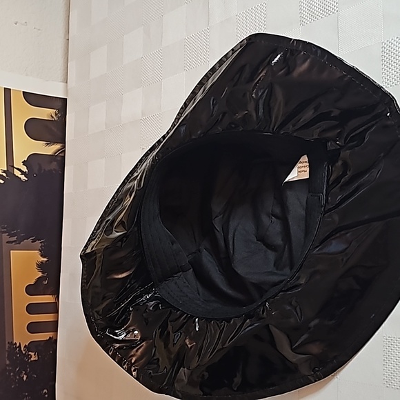 NWOT Woman Black patent bucket hat. - Picture 2 of 6